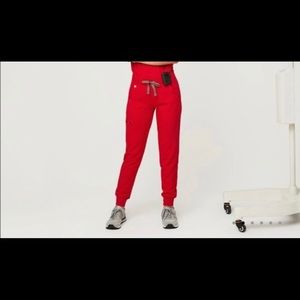 Figs Pop Red Jogger Scrub Bottoms